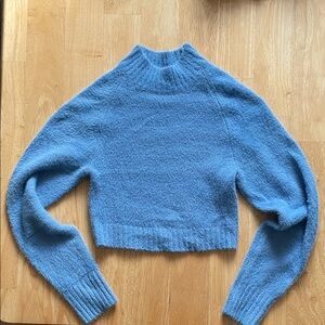 Urban Outfitters Buttery Soft Light Blue Avril Mock Turtleneck Crop Sweater